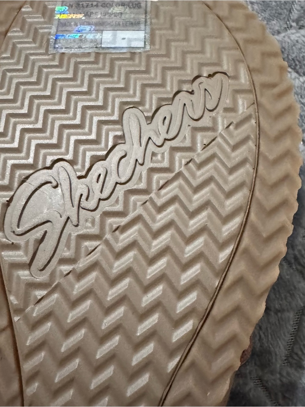 Skechers Luxe Foam Brown Textured Platform Sandals - Picture 8 of 10
